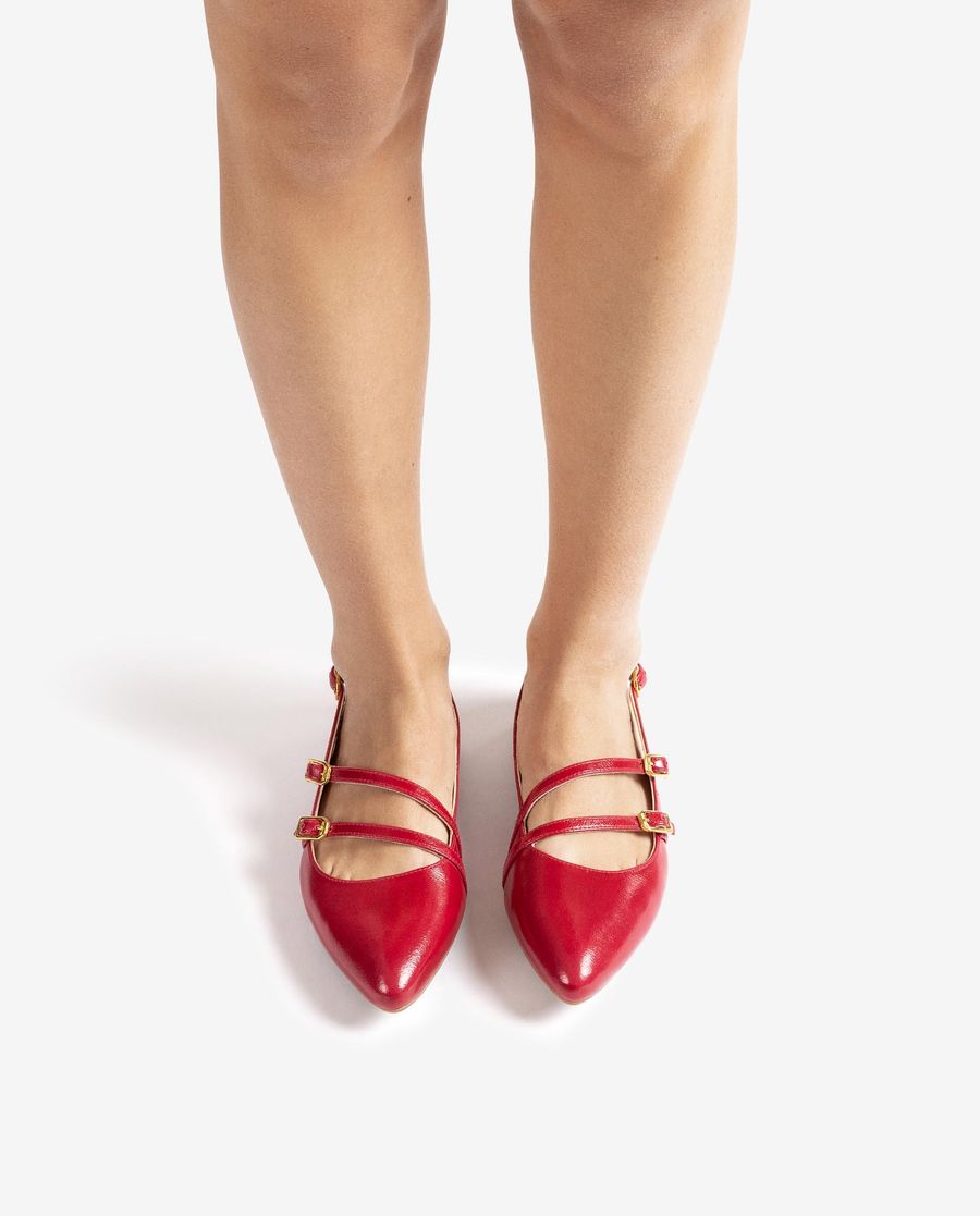 Ballerines à bride arrière et boucles Unisa pour femme - Rouge