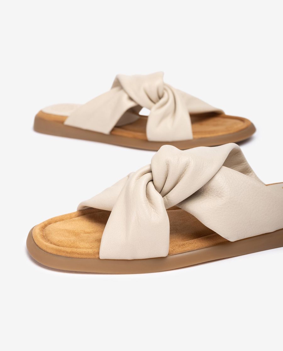 Sandales plates Unisa pour femme avec brides croisées - Blanc