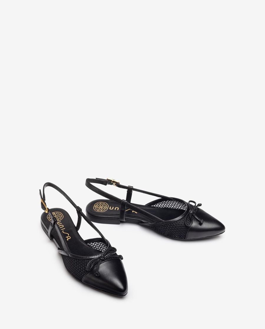 Sandales plates à bride arrière et bout pointu Unisa pour femme - Noir