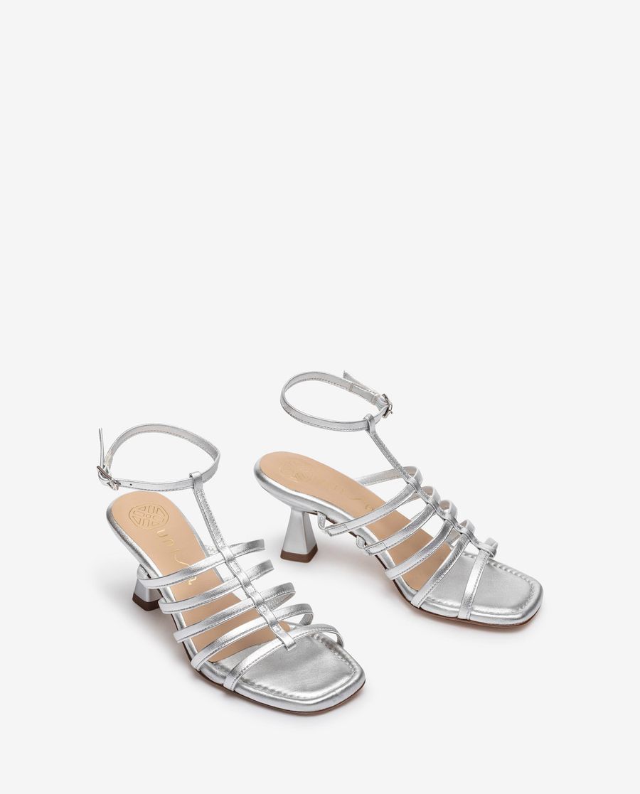 Sandales à talon géométrique Unisa pour femme - Argent