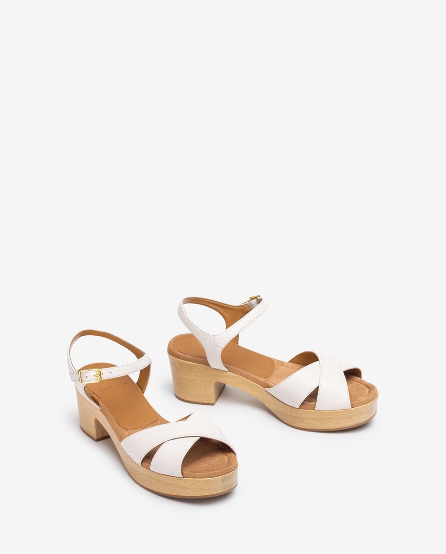 Sandales carrées à brides croisées pour femme Unisa - Blanc