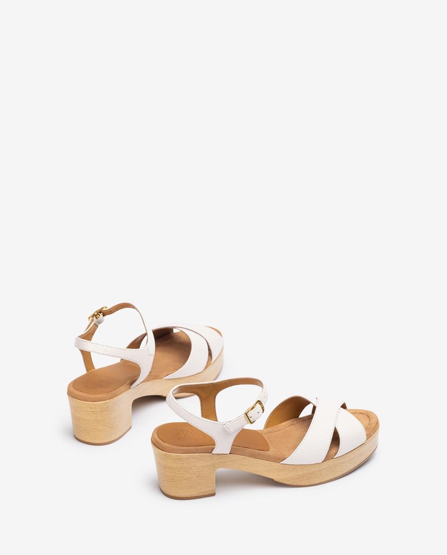 Sandales carrées à brides croisées pour femme Unisa - Blanc