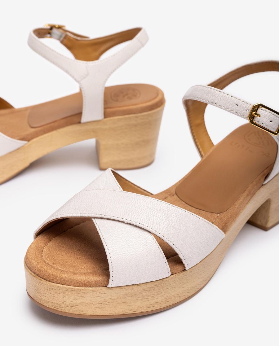 Sandales carrées à brides croisées pour femme Unisa - Blanc