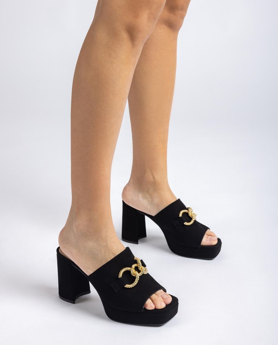 Sandales en daim ornées Unisa pour femme - Noir