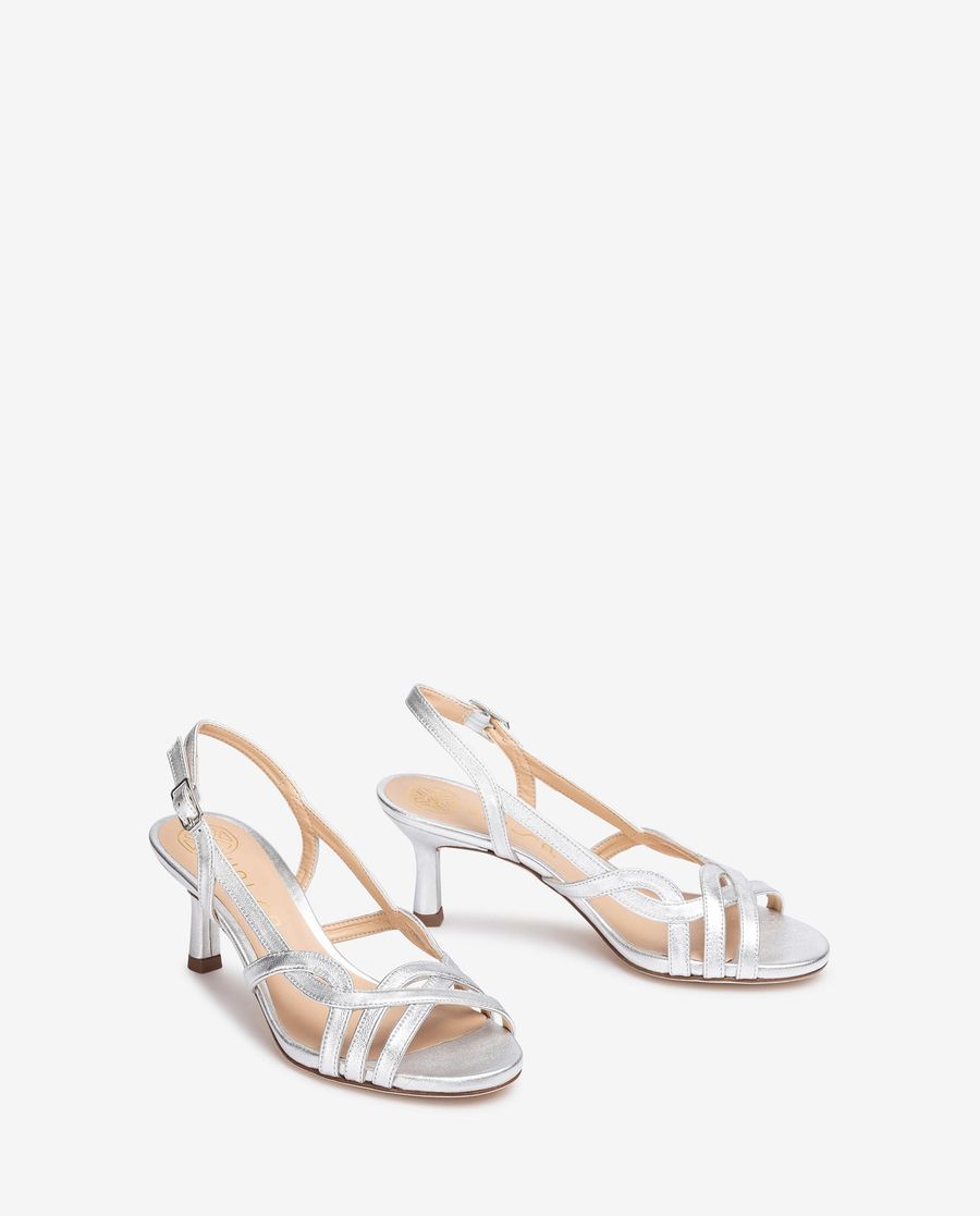 Sandales habillées en cuir métallisé Unisa pour femme - Argent