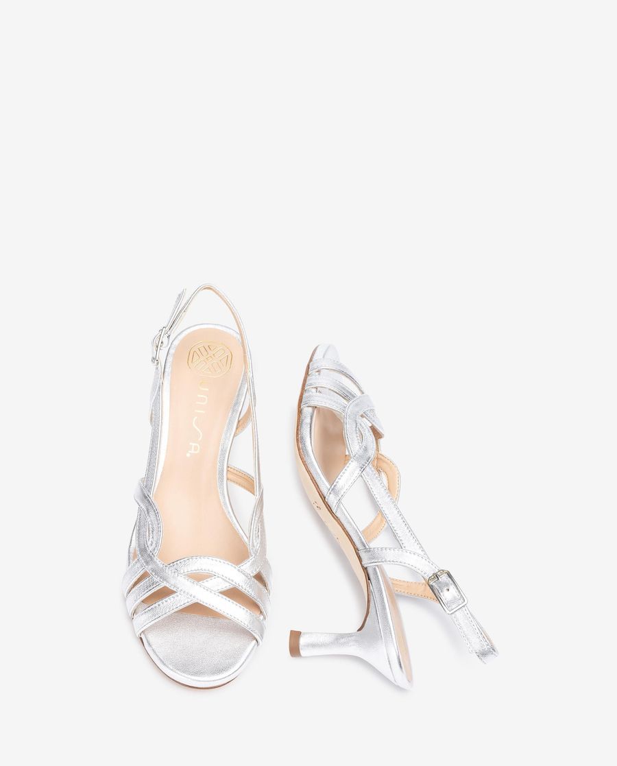 Sandales habillées en cuir métallisé Unisa pour femme - Argent