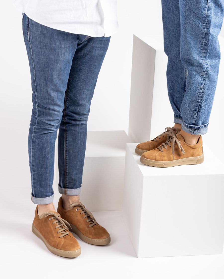 Baskets unisexes en daim Unisa pour femme - Marron