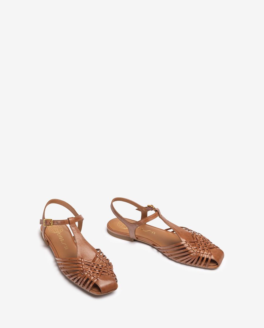 Sabots en cuir Unisa pour femme - Marron