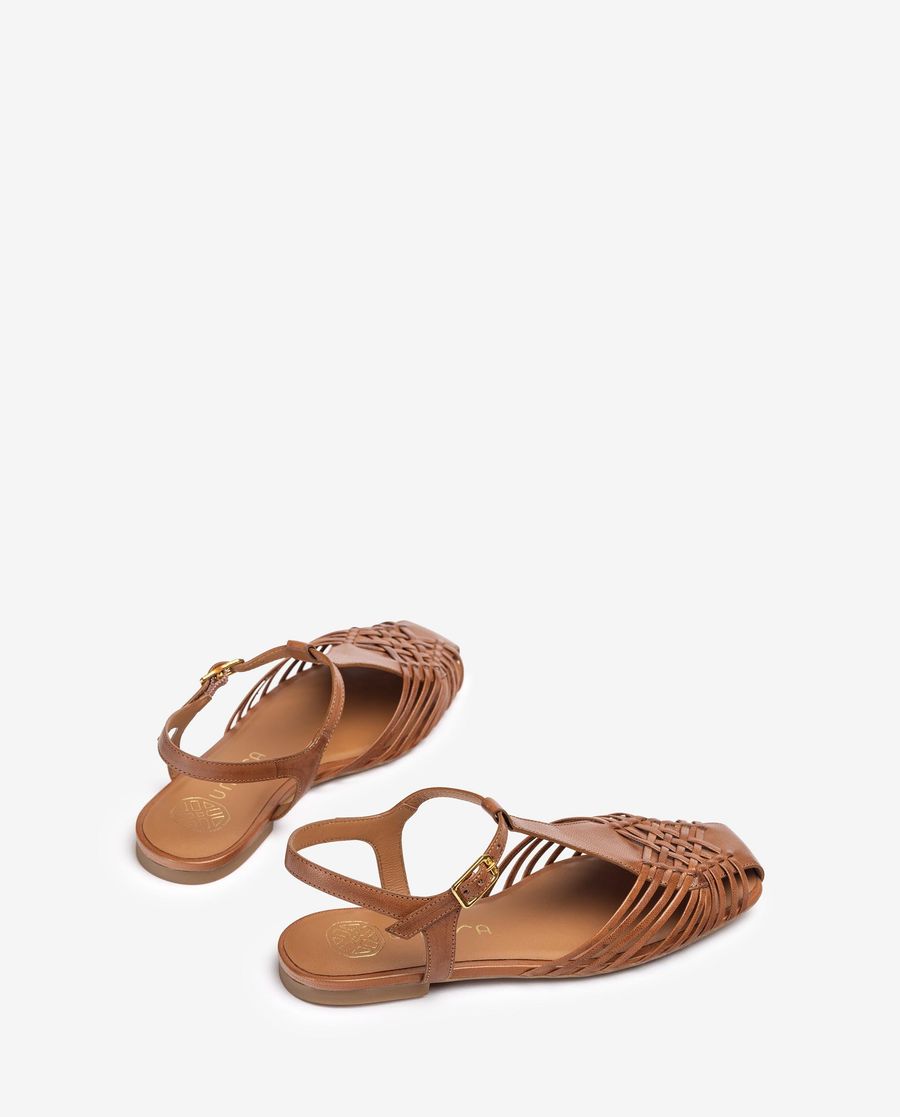 Sabots en cuir Unisa pour femme - Marron
