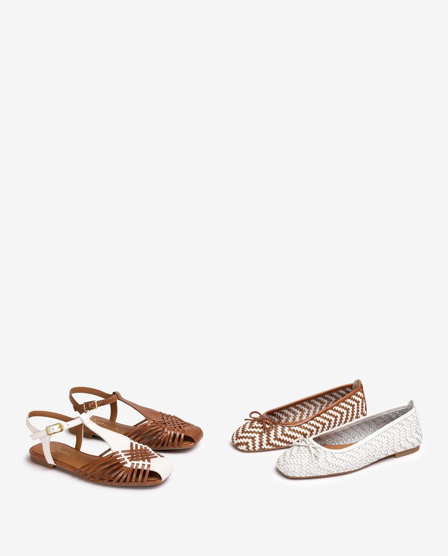 Sabots en cuir Unisa pour femme - Marron