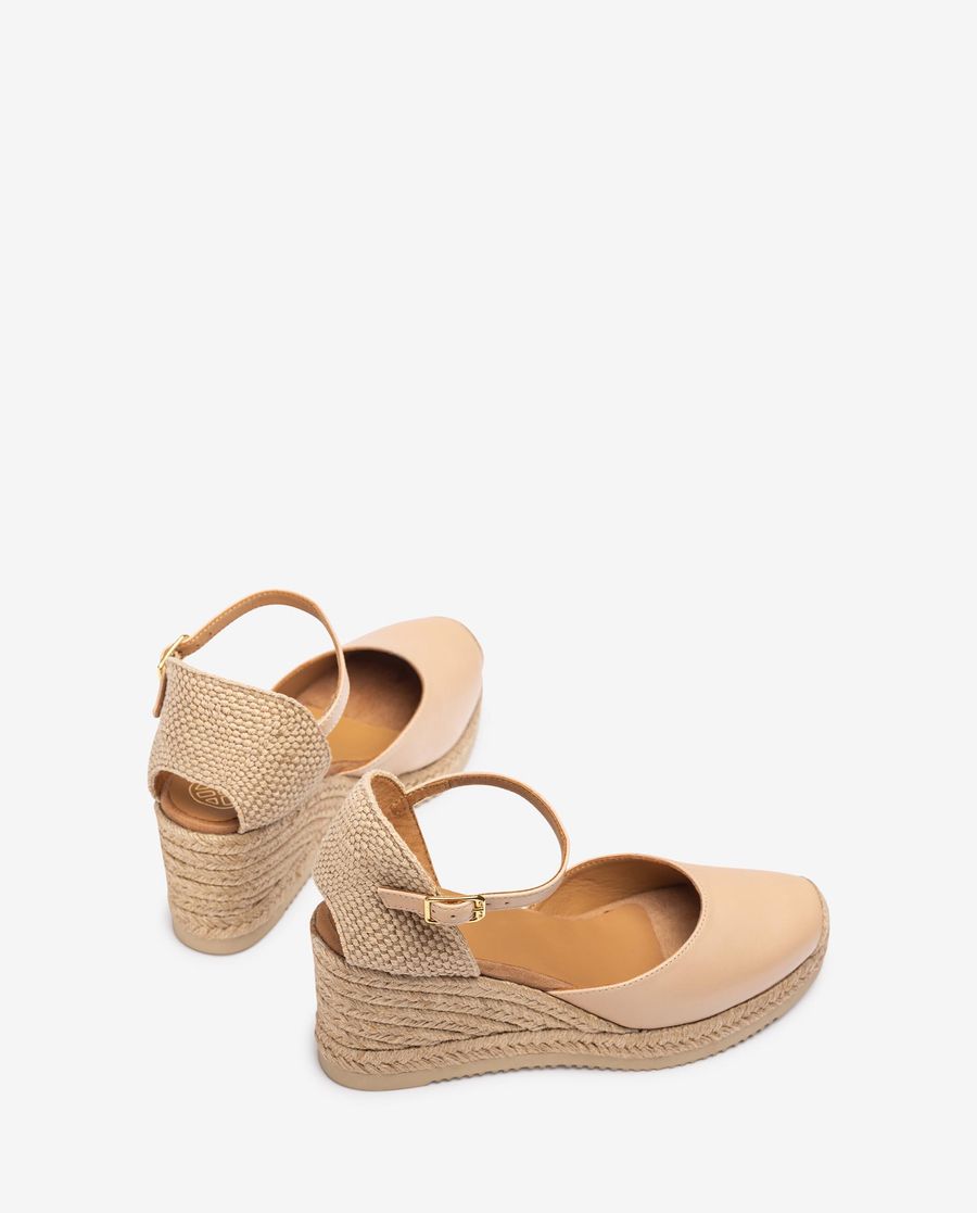 Espadrilles Unisa Femme en cuir à talon - Beige