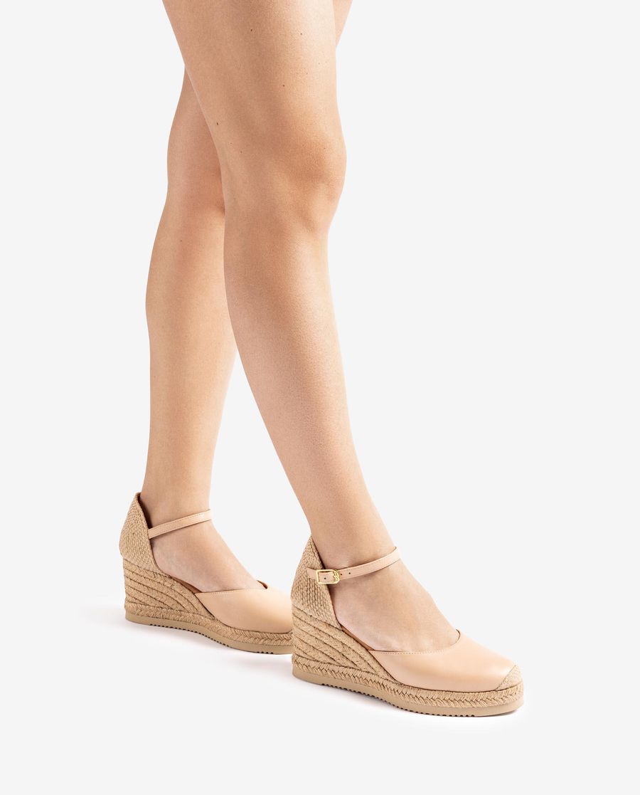 Espadrilles Unisa Femme en cuir à talon - Beige