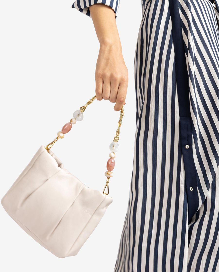 Sac à main Unisa femme avec poignées ornées - Blanc