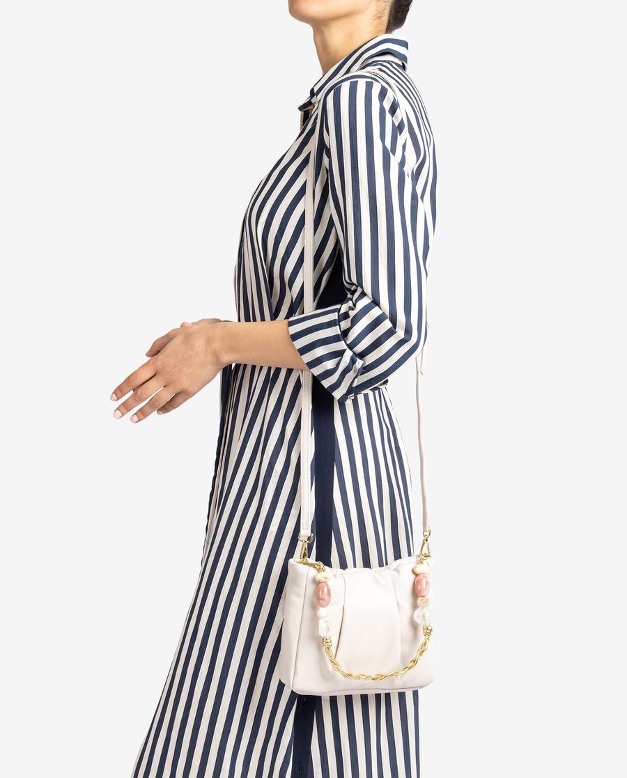 Sac à main Unisa femme avec poignées ornées - Blanc