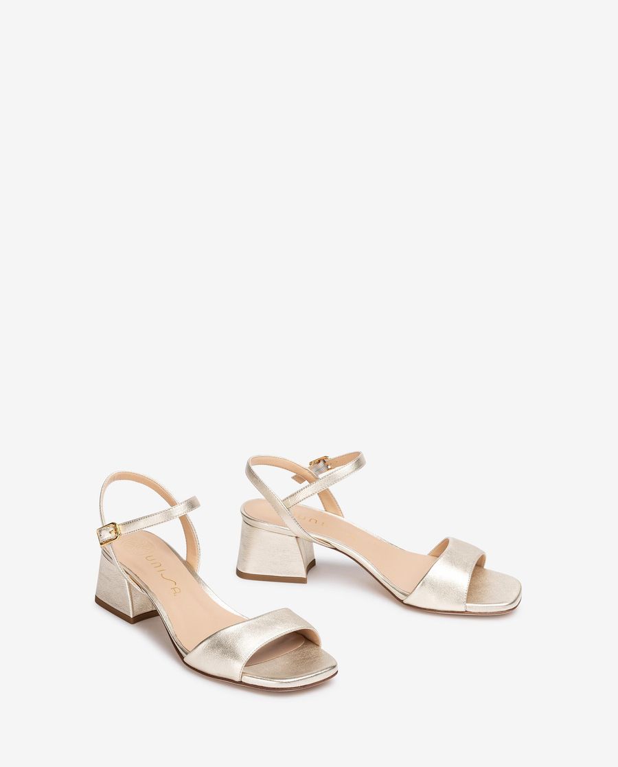 Sandales à talon carré Unisa pour femme - Doré