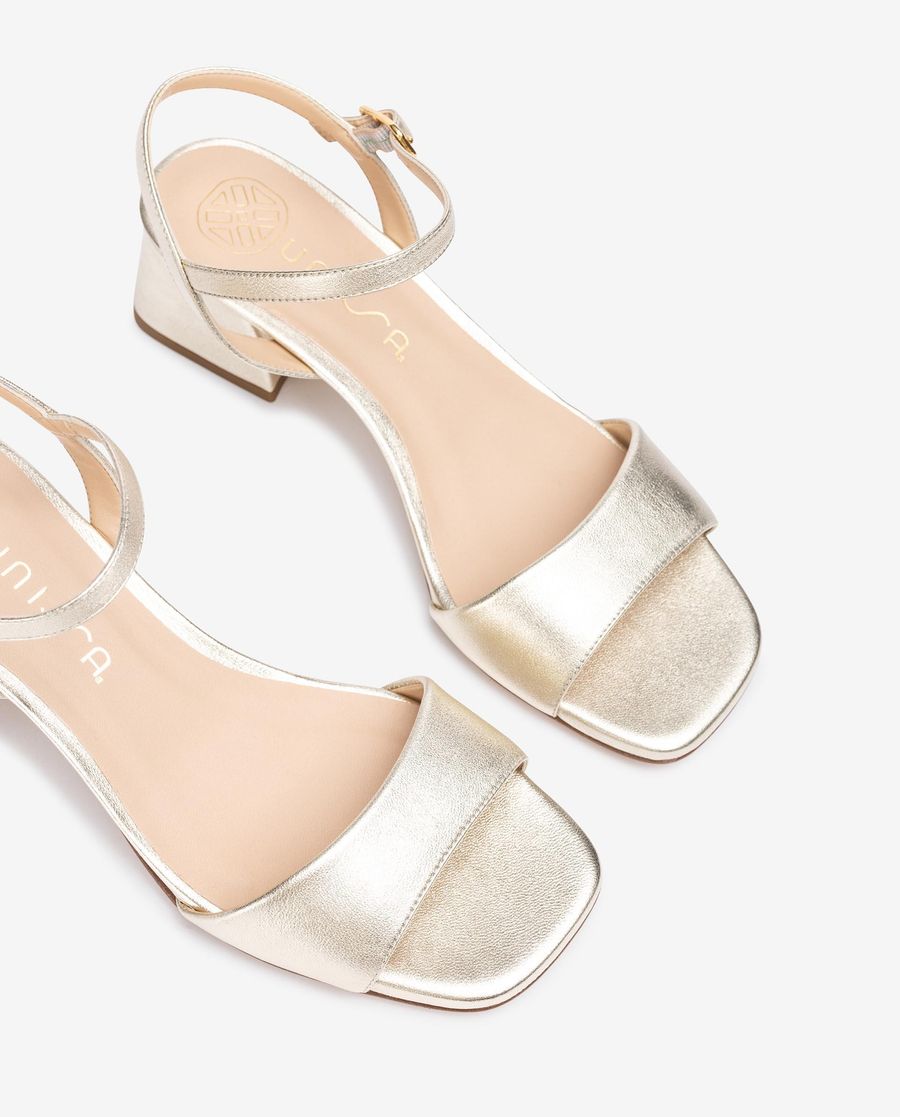 Sandales à talon carré Unisa pour femme - Doré