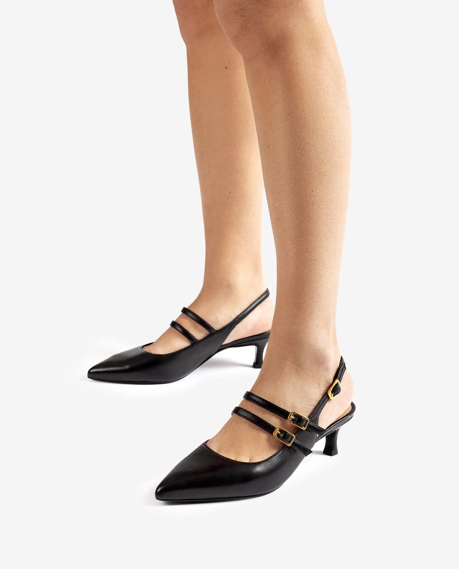 Sandales Unisa Femme à bride arrière et boucles - Noir