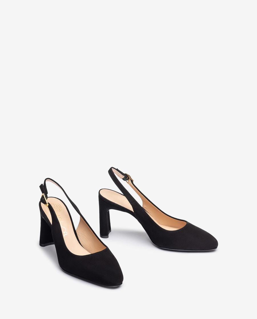 Escarpins à bride arrière et bout carré Unisa pour femme - Noir
