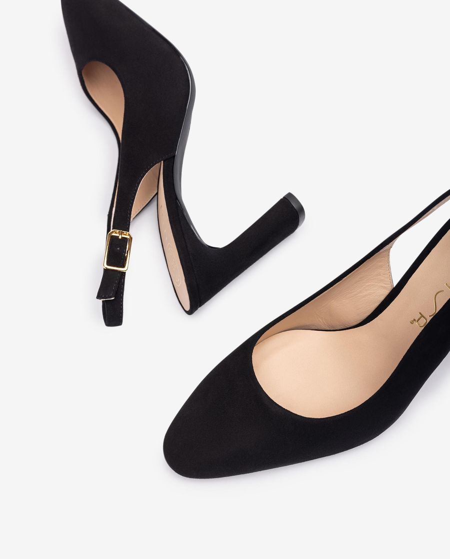 Escarpins à bride arrière et bout carré Unisa pour femme - Noir