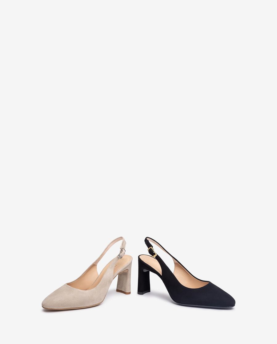 Escarpins à bride arrière et bout carré Unisa pour femme - Noir