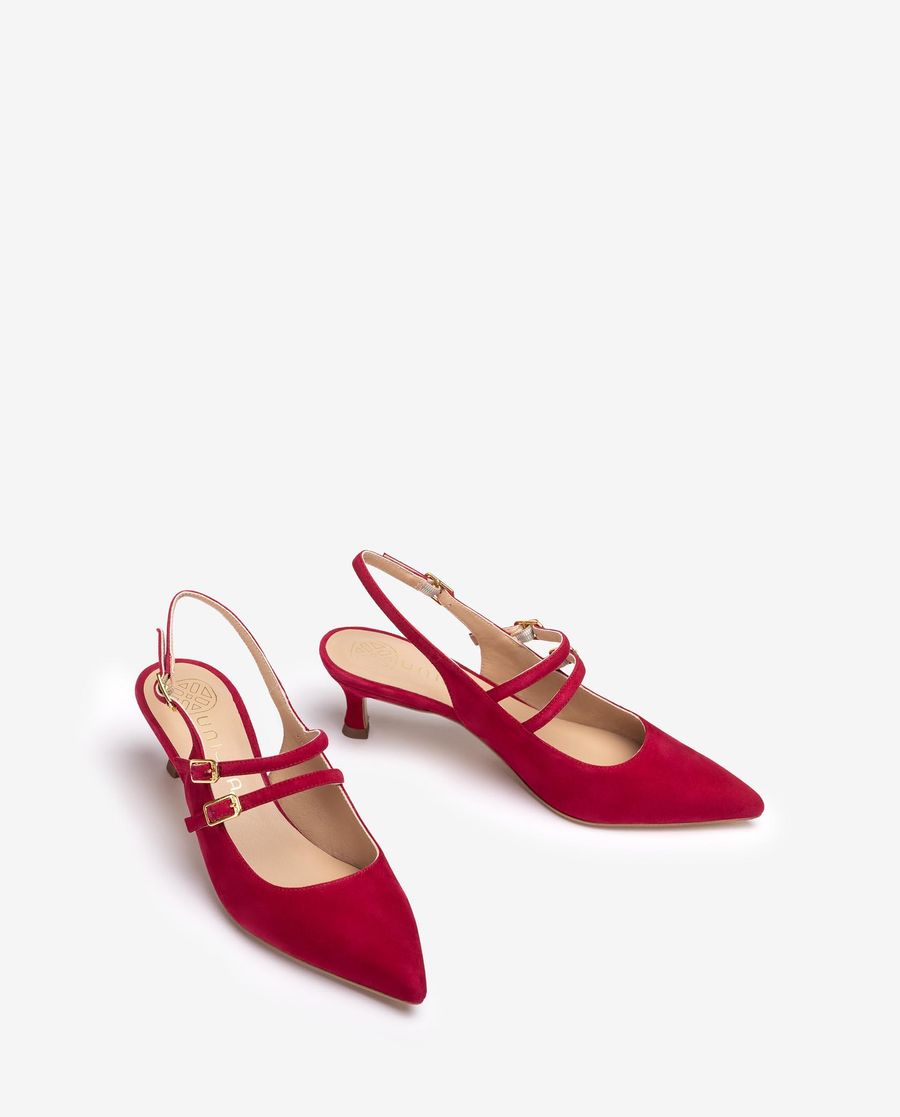 Espadrilles à bride arrière avec boucles Unisa Femme - Rouge