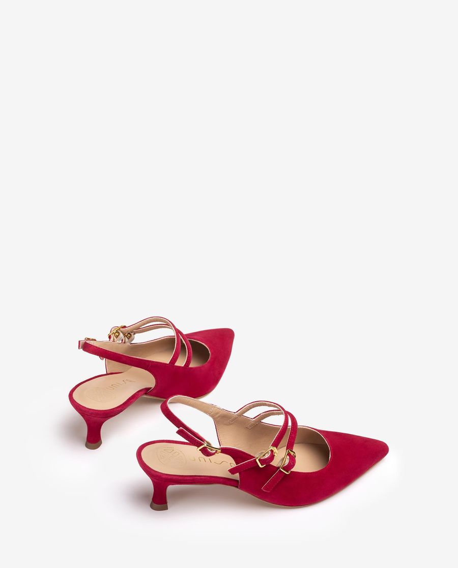 Espadrilles à bride arrière avec boucles Unisa Femme - Rouge