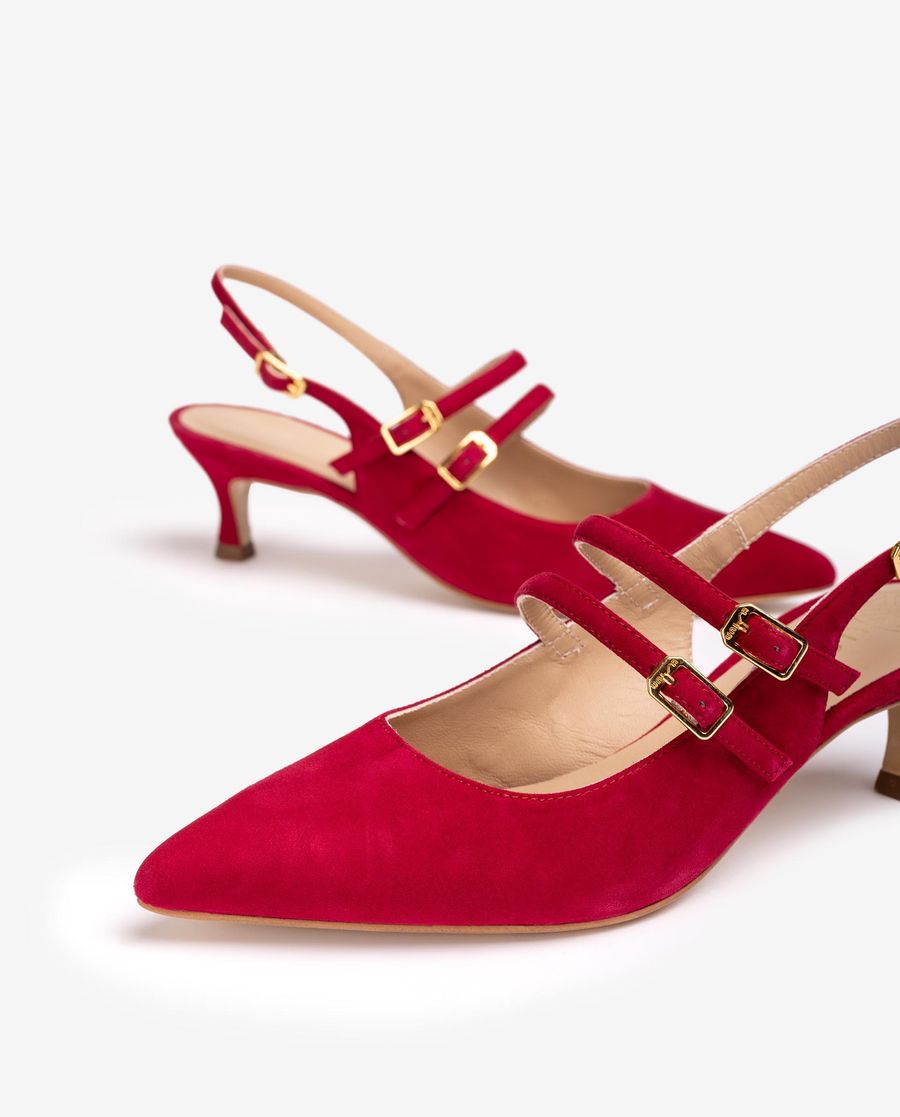Espadrilles à bride arrière avec boucles Unisa Femme - Rouge