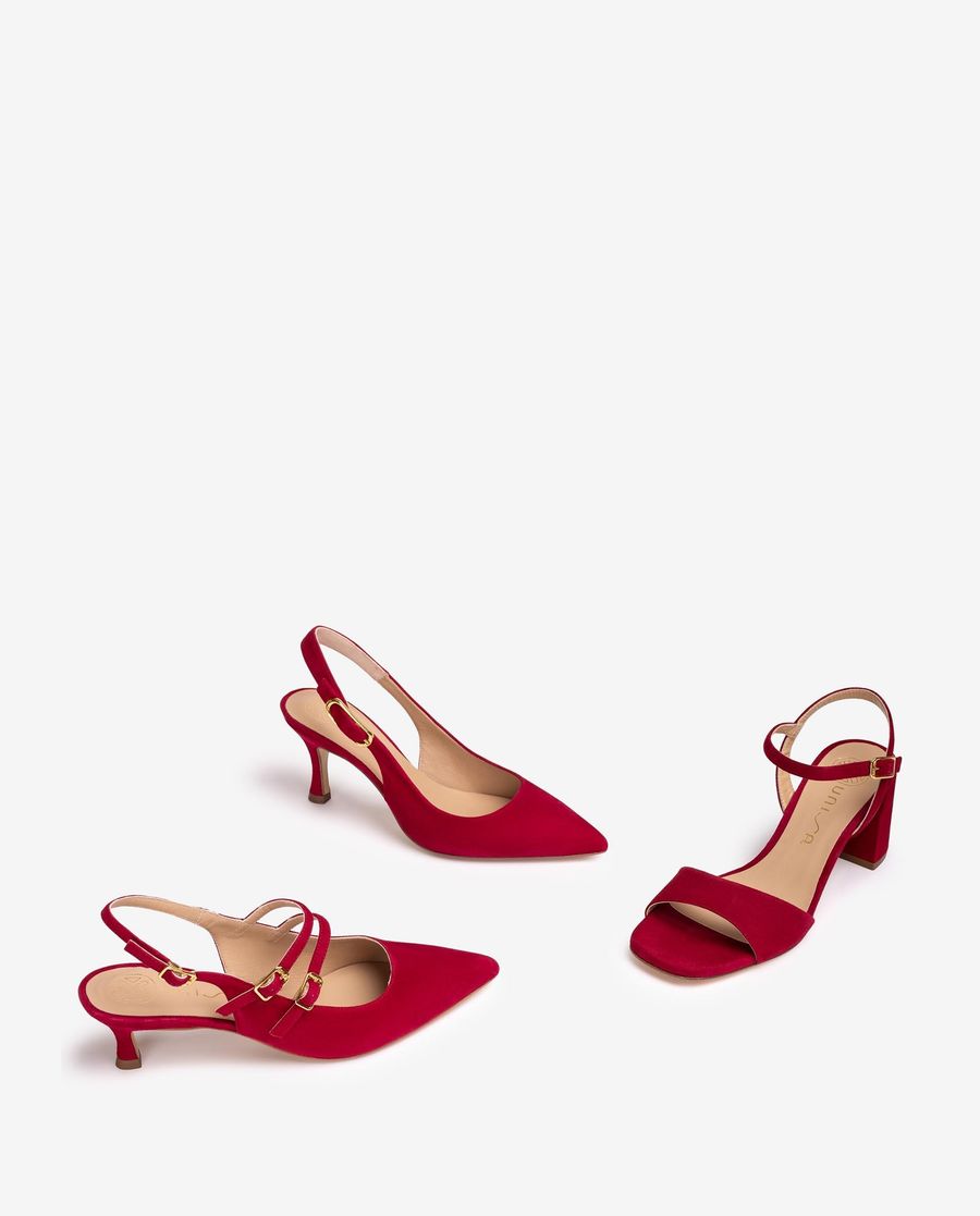 Espadrilles à bride arrière avec boucles Unisa Femme - Rouge