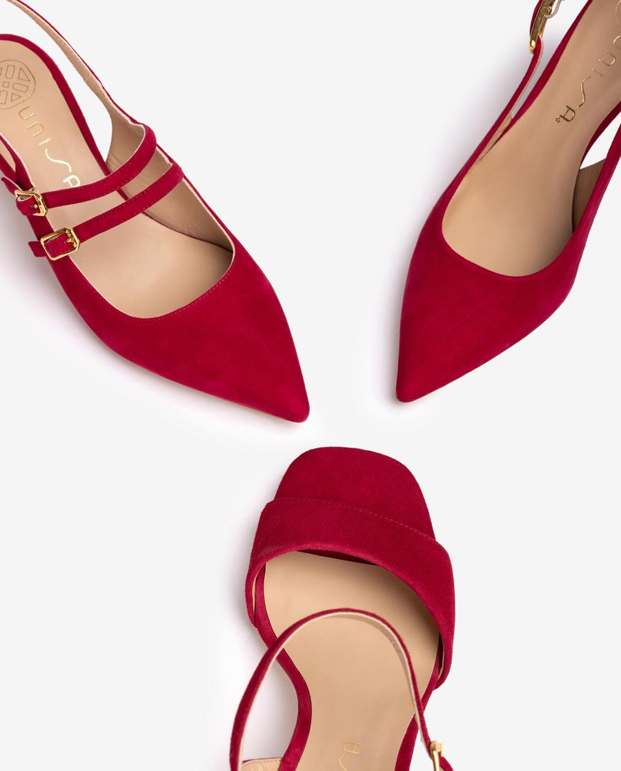 Espadrilles à bride arrière avec boucles Unisa Femme - Rouge