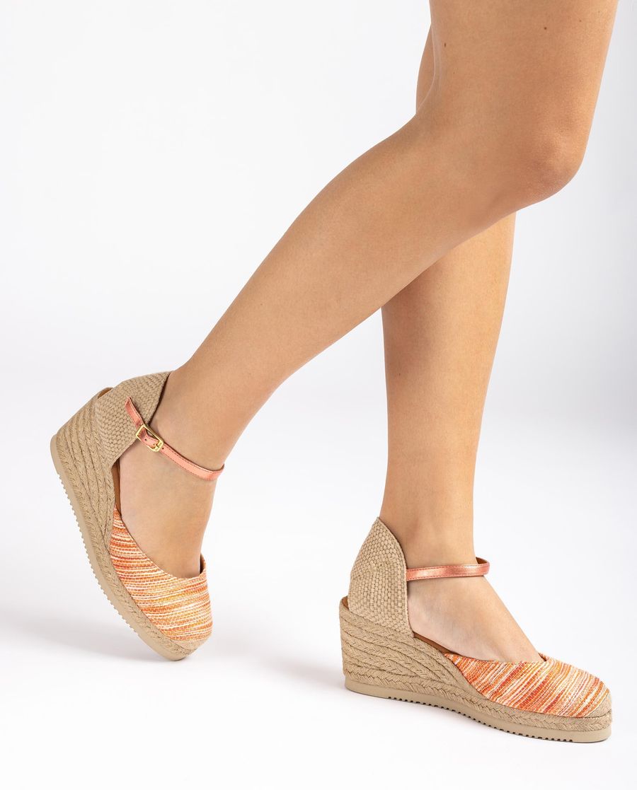 Espadrilles à bride arrière en tissu Jarapa Unisa Femme - Rouge