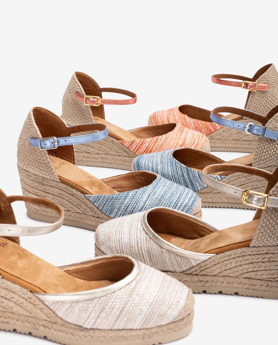 Espadrilles à bride arrière en tissu Jarapa Unisa Femme - Rouge