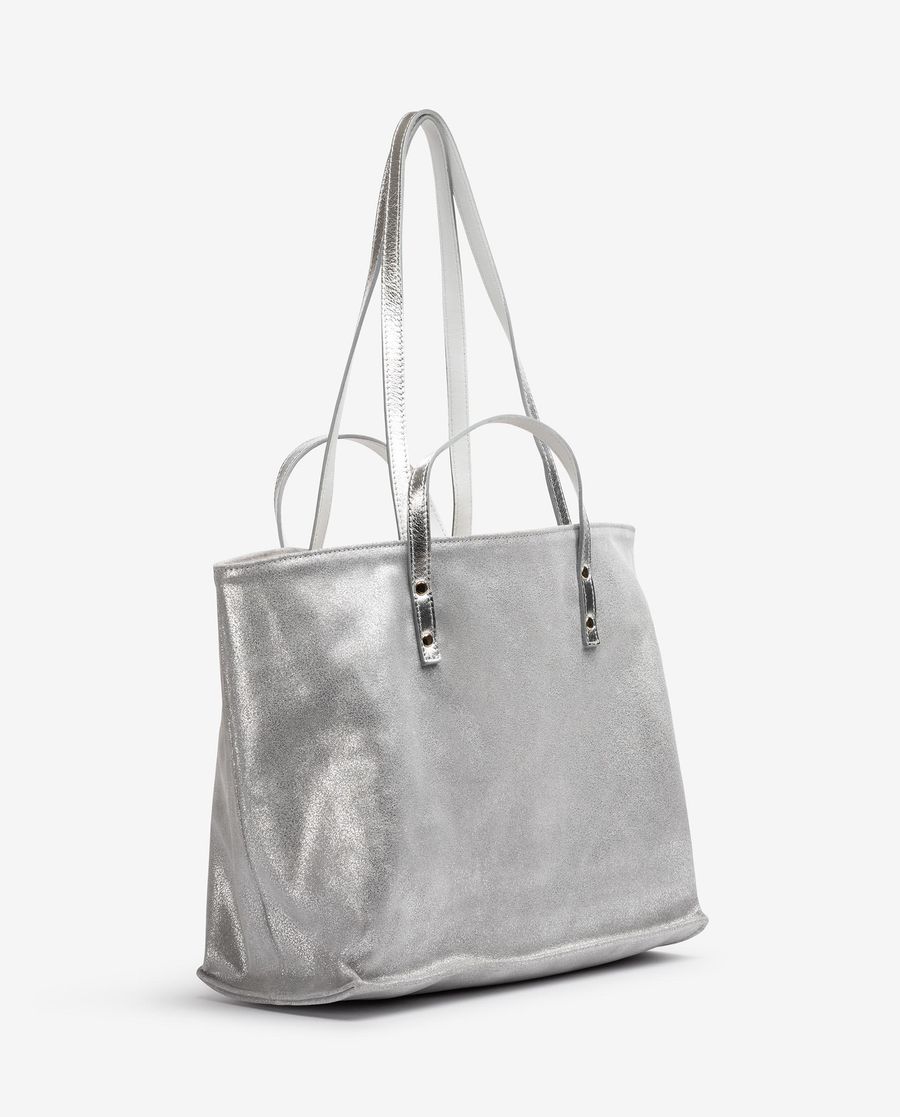 Sac cabas à double poignée Unisa pour femme - Argenté