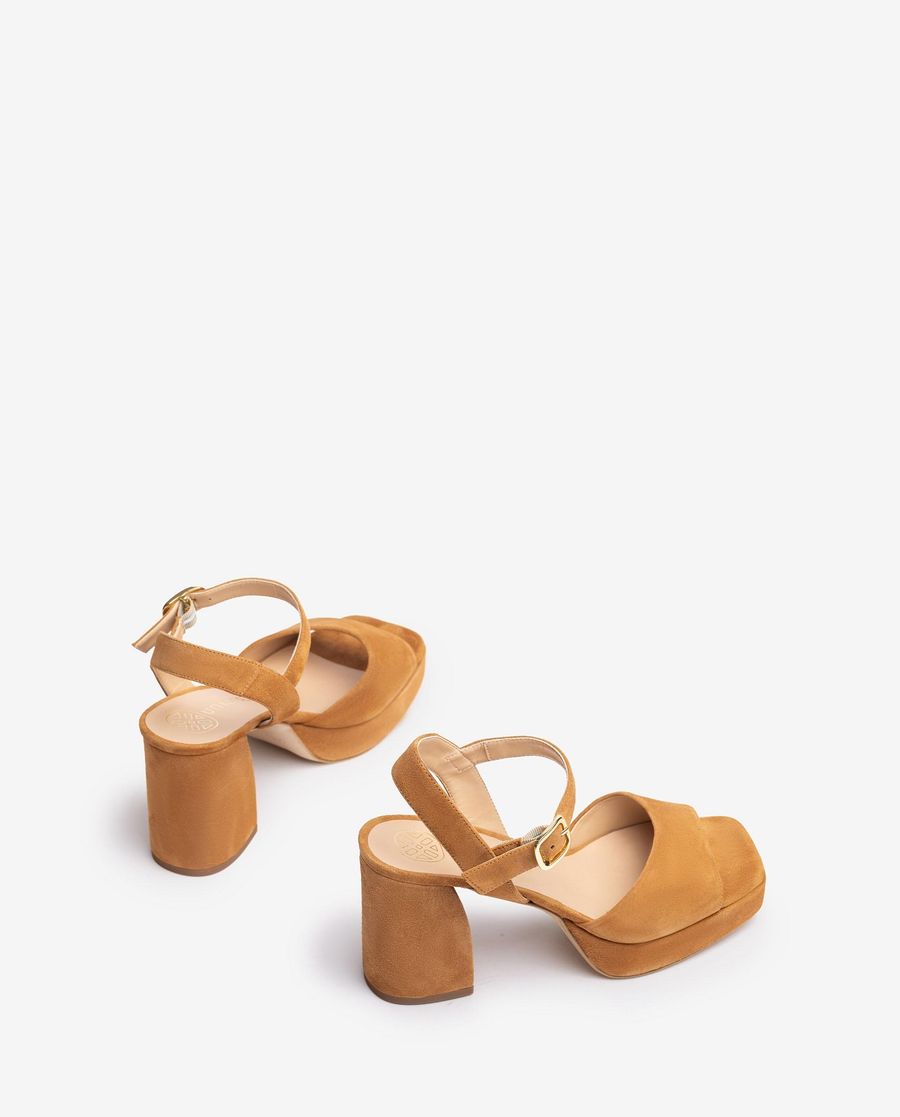 Sandales à talons carrés Unisa pour femme - Marron