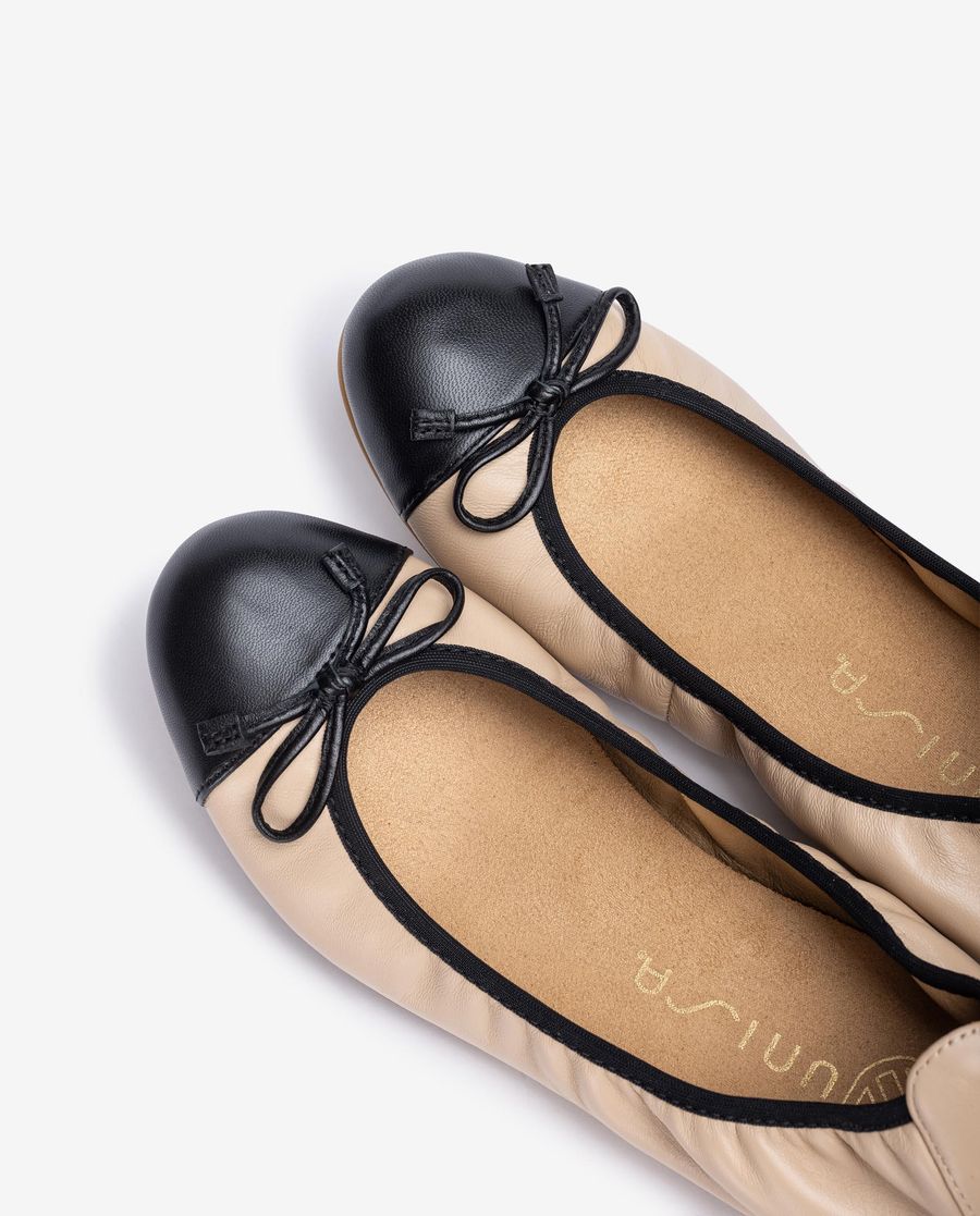 Ballerines Unisa Femme à bout contrasté - Beige