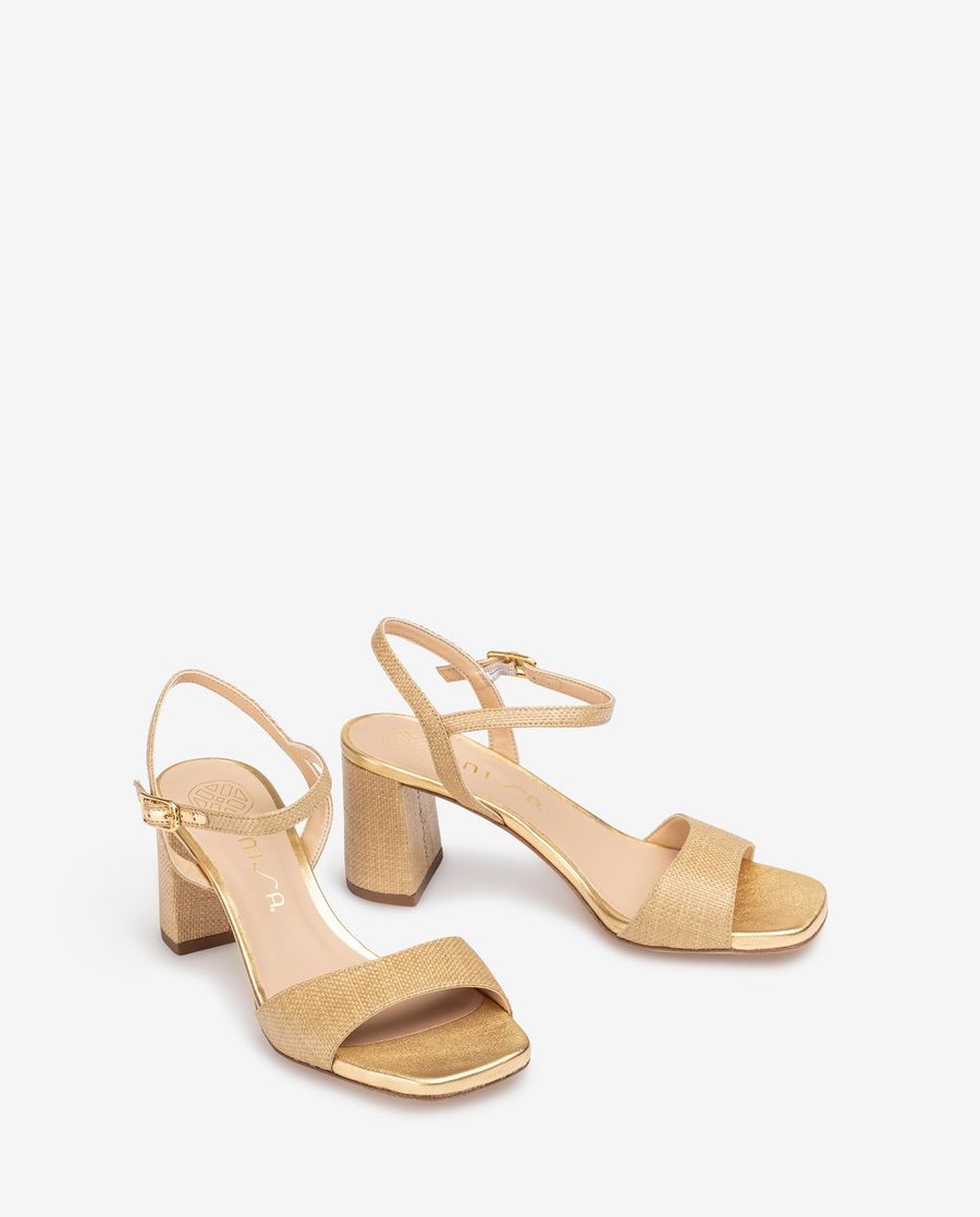Sandales habillées en raphia Unisa pour femme - Marron