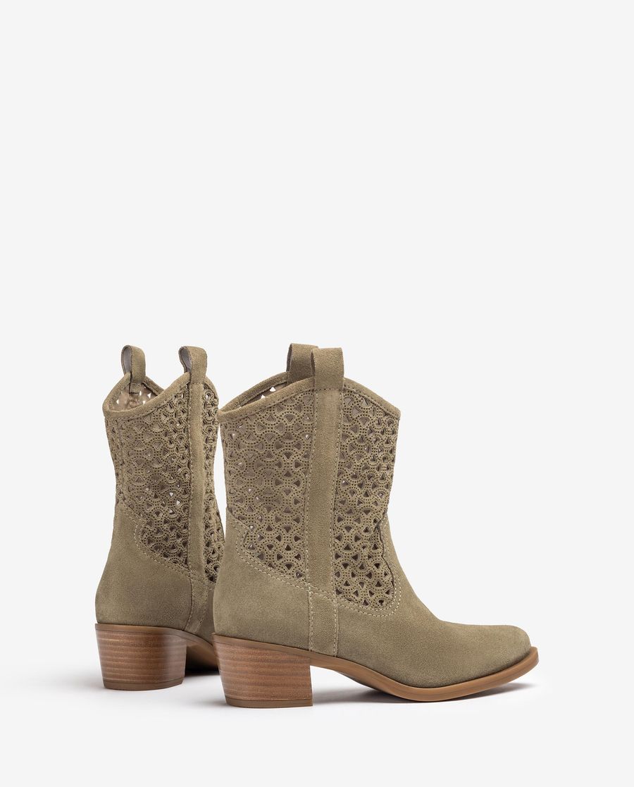 Bottes cowboy Unisa à talons perforés - Vert