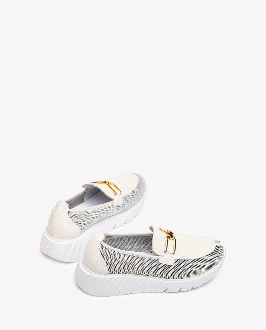 Unisa Mocassins en maille pour femme - Blanc