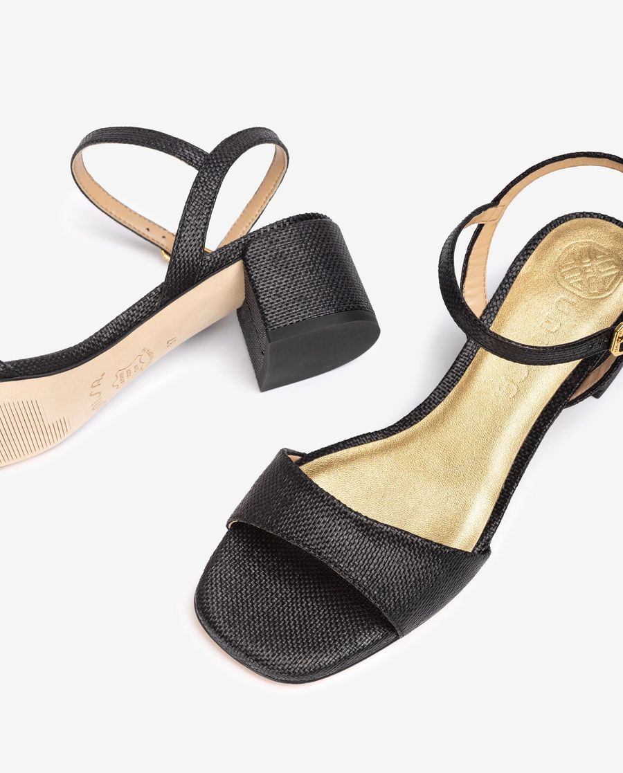 Sandale à talon carré Unisa pour femme - Noir