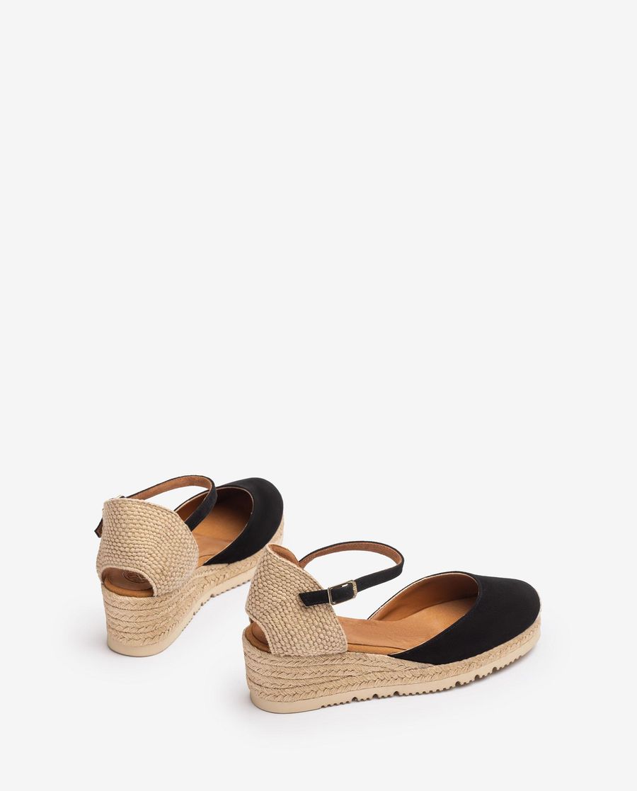 Espadrilles compensées en daim Unisa Femme - Noir