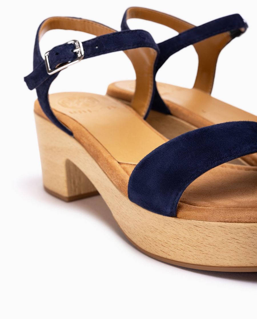 Sandales compensées effet bois Unisa pour femme - Bleu