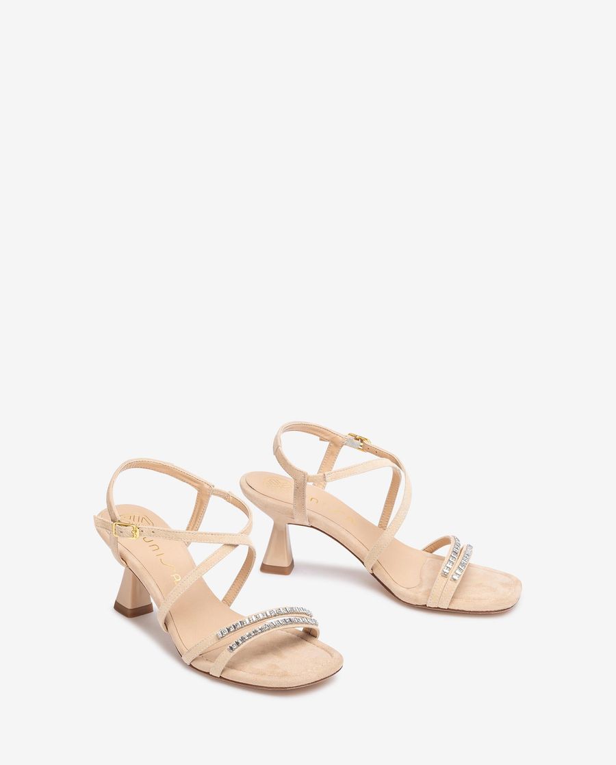 Sandales habillées à cristaux Unisa pour femme - Beige