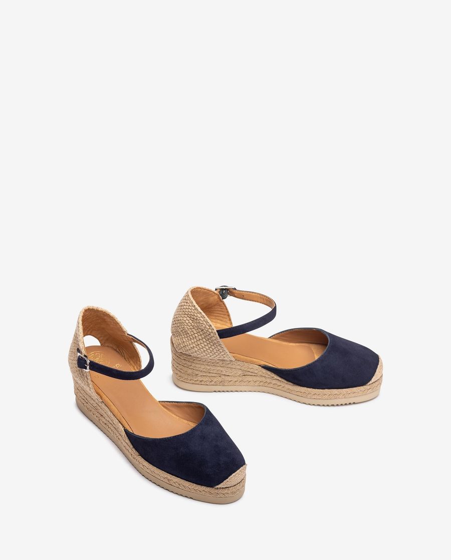 Espadrilles compensées en daim Unisa pour femme - Bleu
