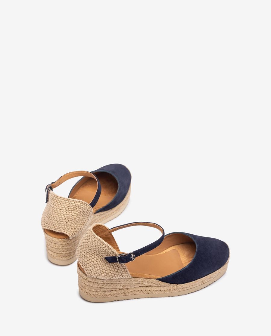Espadrilles compensées en daim Unisa pour femme - Bleu