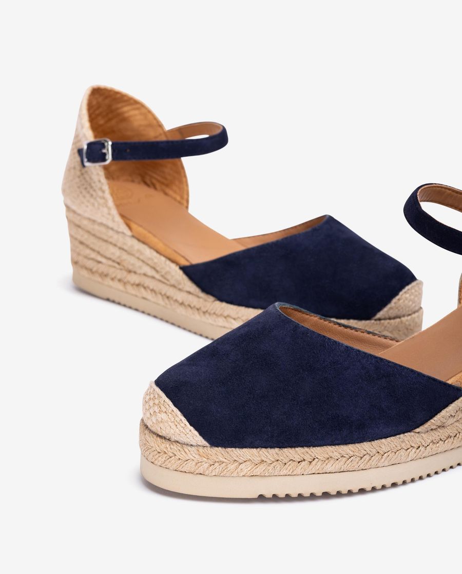 Espadrilles compensées en daim Unisa pour femme - Bleu