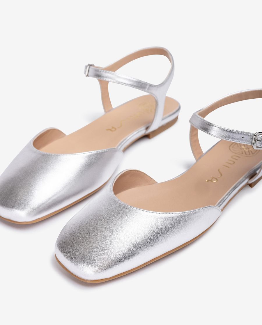 Ballerines à bride arrière Unisa pour femme - Argent