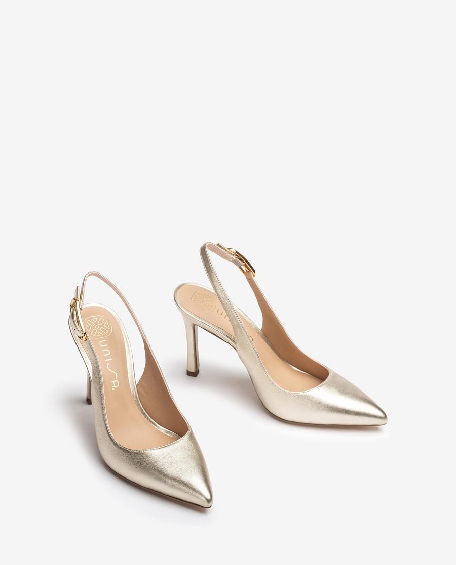 Sandales à bride arrière et talon haut Unisa pour femme - Doré