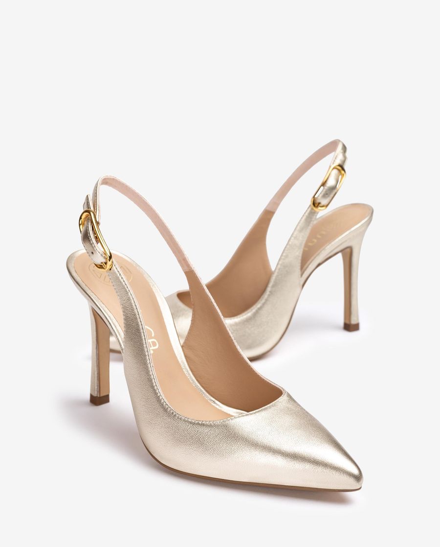 Sandales à bride arrière et talon haut Unisa pour femme - Doré