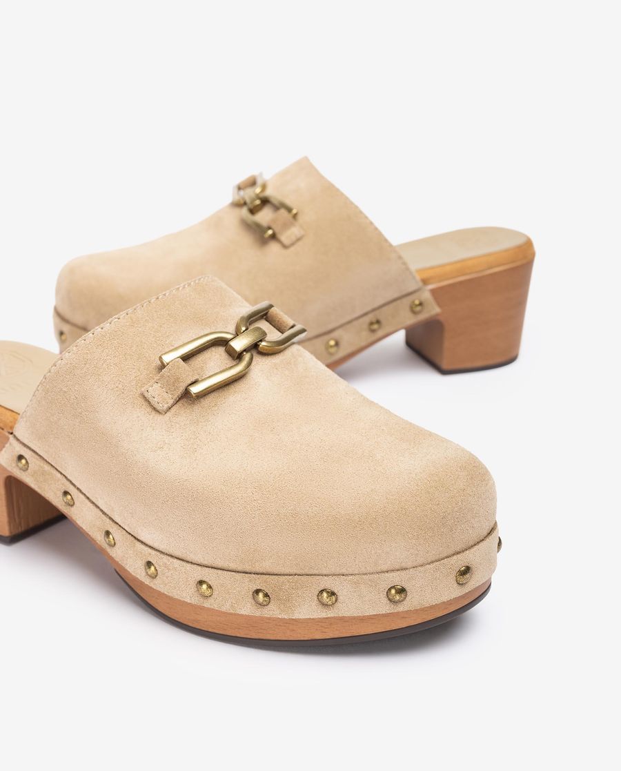 Sabot à boucle et clous Unisa pour femme - Beige
