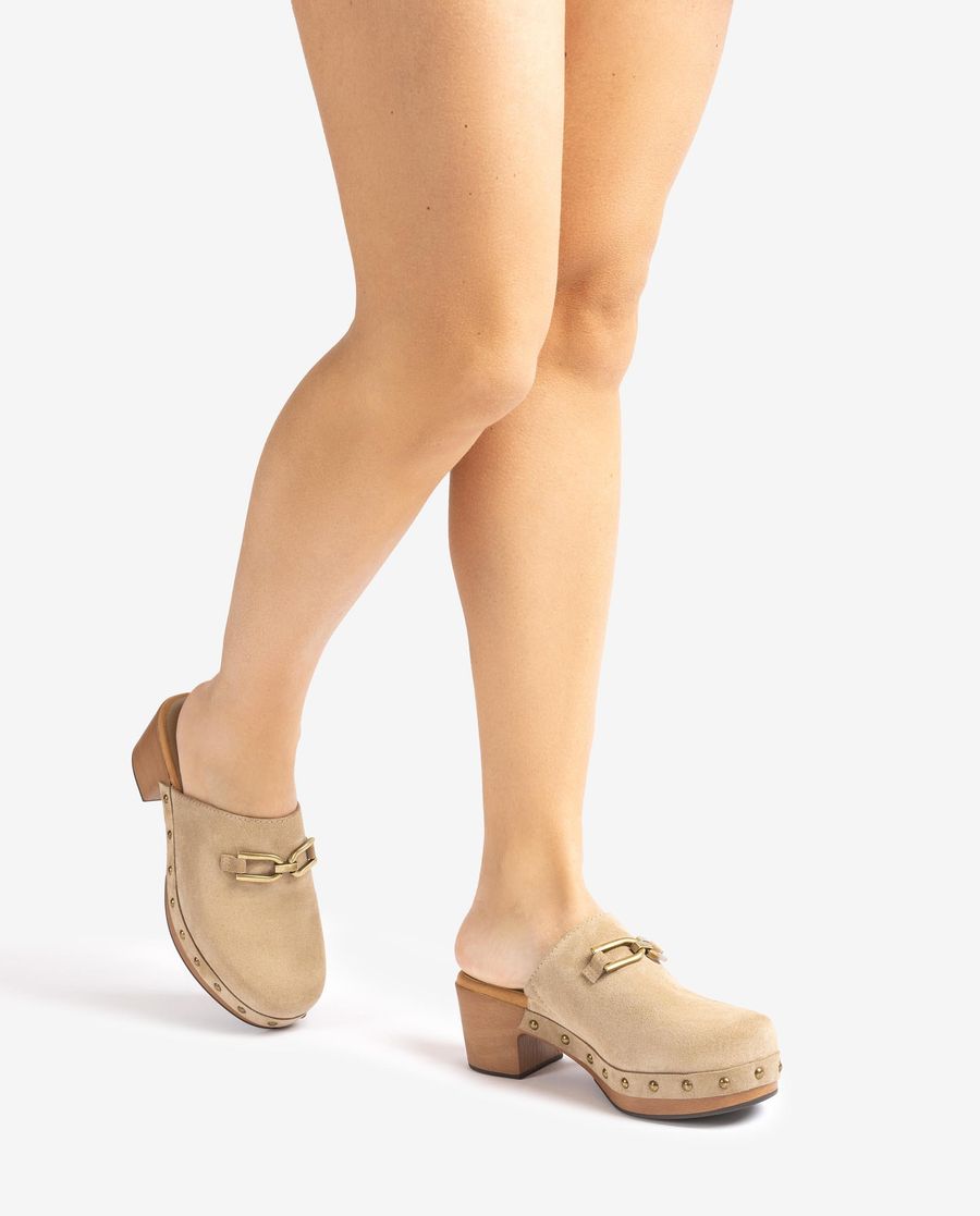 Sabot à boucle et clous Unisa pour femme - Beige