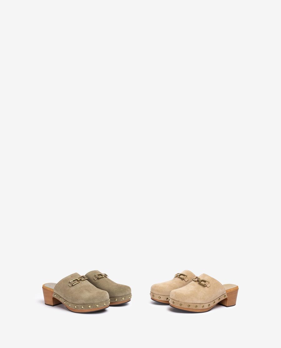 Sabot à boucle et clous Unisa pour femme - Beige